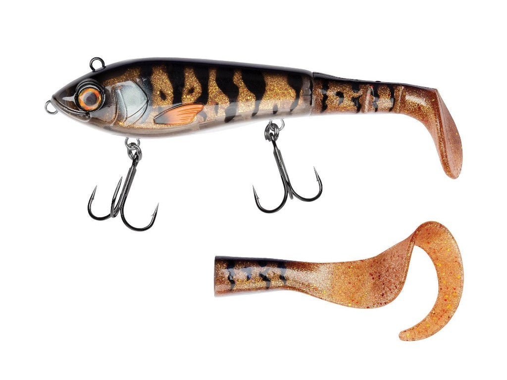ABU GARCIA SVARTZONKER MCHYBRID 20CM 100G On todella pyytävä hybridiviehe / haukiviehe. Kaksi kiinnityskohtaa mahdollistavat säädettävän uinnin erilaisiin olosuhteisiin sekä pyrstö on myös vaihdettavissa sirppipyrstöön